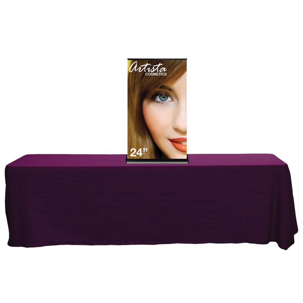 24 in. SilverStep Tabletop Retractable Banner Stand — Graphic Package / Black